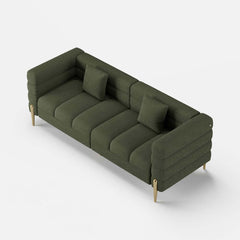 Modern Boucle Modular Sofa With Gold Legs