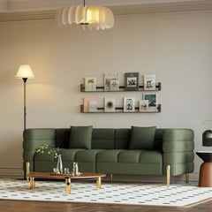 Modern Boucle Modular Sofa With Gold Legs