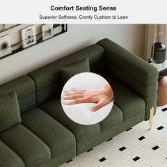 Modern Boucle Modular Sofa With Gold Legs