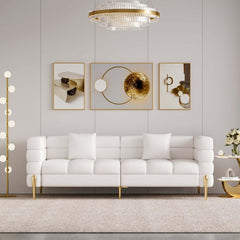 Modern Boucle Modular Sofa With Gold Legs