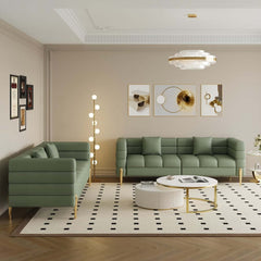 Modern Boucle Modular Sofa With Gold Legs