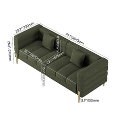 Modern Boucle Modular Sofa With Gold Legs Dimensions