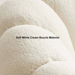 Modern Boucle Pumpkin Ottoman With Gold Legs