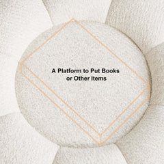 Modern Boucle Pumpkin Ottoman With Gold Legs