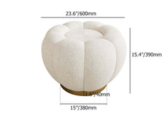 Modern Boucle Pumpkin Ottoman With Gold Legs Dimensions
