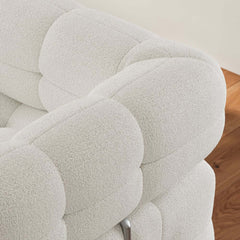 Modern Boucle Sofa Bed With Flared Arms And Pine Frame