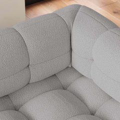 Modern Boucle Sofa Bed With Flared Arms And Pine Frame