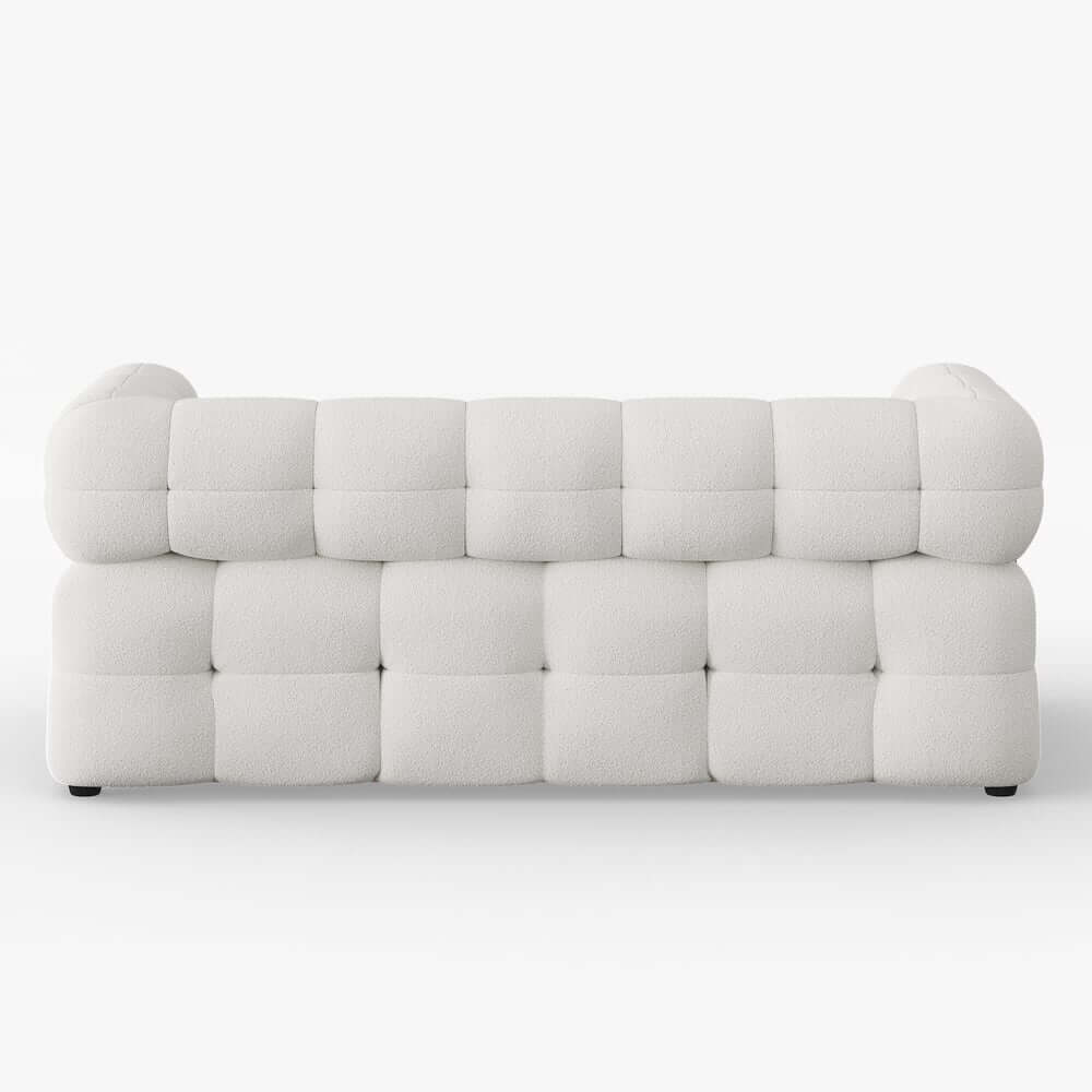 Modern Boucle Sofa Bed With Flared Arms And Pine Frame