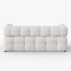 Modern Boucle Sofa Bed With Flared Arms And Pine Frame
