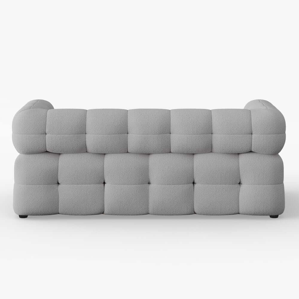 Modern Boucle Sofa Bed With Flared Arms And Pine Frame