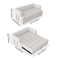 Modern Boucle Sofa Bed With Flared Arms And Pine Frame Dimensions