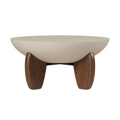 Modern Boucle Sofa Set With Coffee Table & Walnut Legs