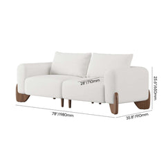 Modern Boucle Sofa Set With Coffee Table & Walnut Legs Dimensions