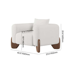 Modern Boucle Sofa Set With Coffee Table & Walnut Legs Dimensions