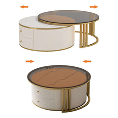 Modern Boucle Sofa Set with Gold Metal Legs, 2-Piece