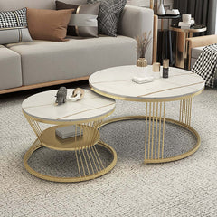 Modern Boucle Sofa Set with Gold Metal Legs, 2-Piece