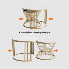 Modern Boucle Sofa Set with Gold Metal Legs, 2-Piece