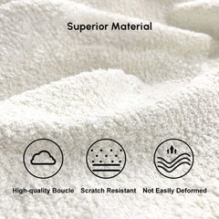 Modern Boucle Sofa With Metal Legs And Cushion Back