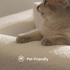 Modern Boucle Sofa With Metal Legs And Cushion Back