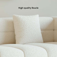 Modern Boucle Sofa With Metal Legs And Cushion Back