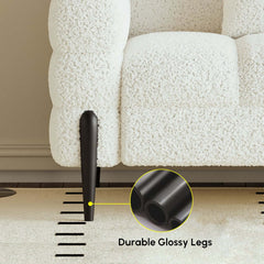 Modern Boucle Sofa With Metal Legs And Cushion Back