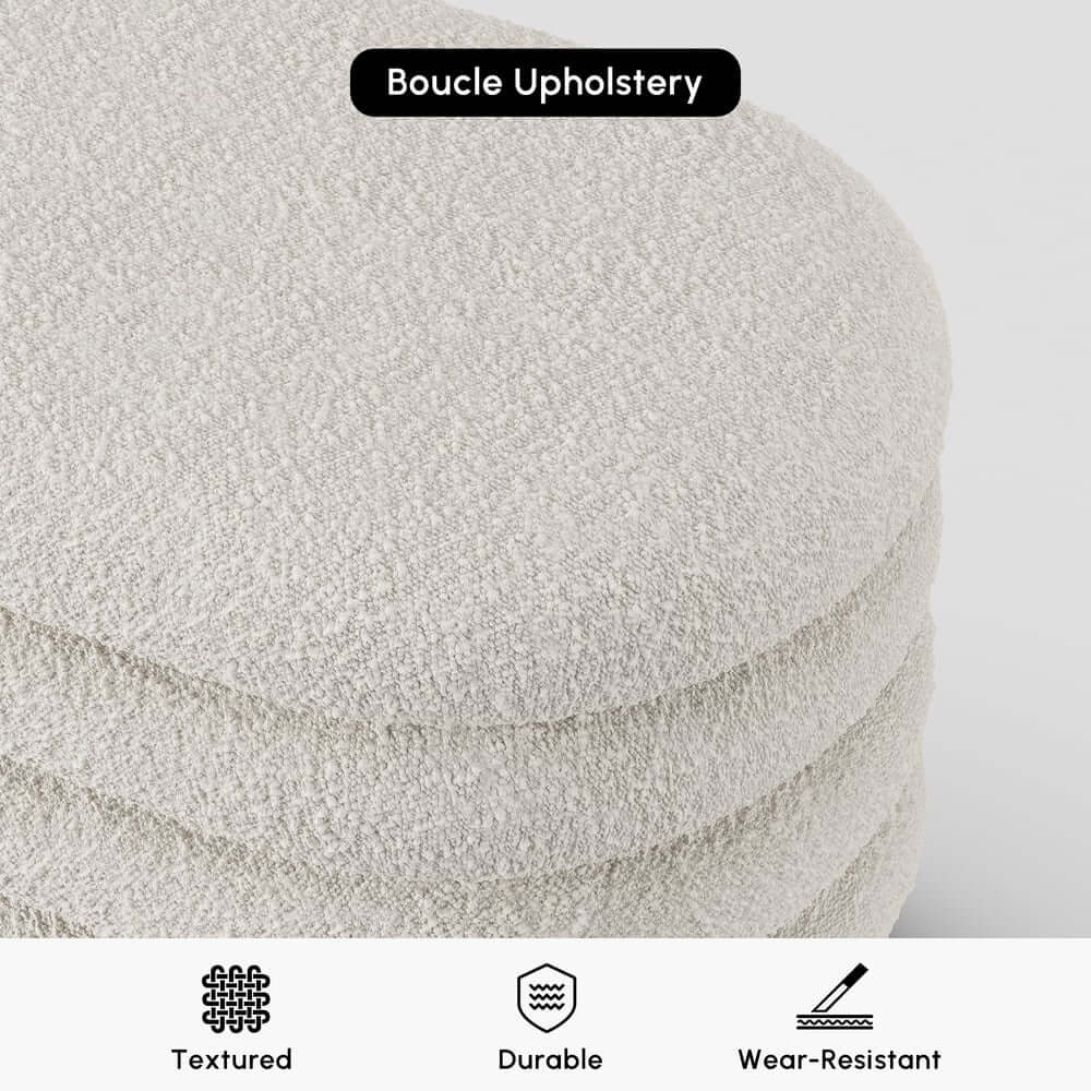 Modern Boucle Upholstered Storage Bench with Flip-Top Design