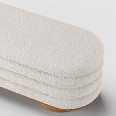 Modern Boucle Upholstered Storage Bench with Flip-Top Design