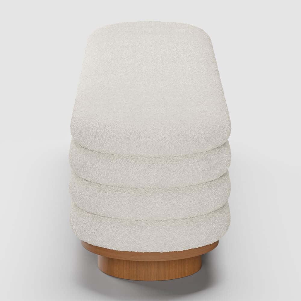 Modern Boucle Upholstered Storage Bench with Flip-Top Design