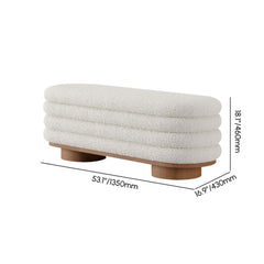 Modern Boucle Upholstered Storage Bench with Flip-Top Design Dimensions