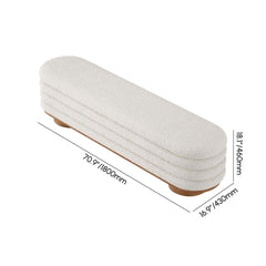 Modern Boucle Upholstered Storage Bench with Flip-Top Design Dimensions