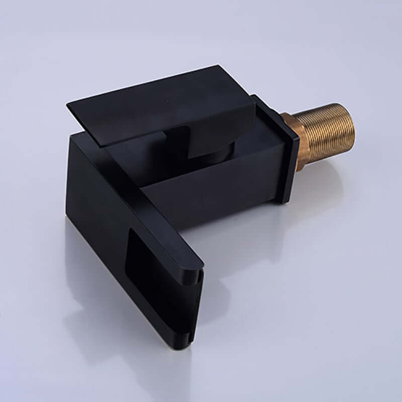 Modern Brass Bathroom Faucet with Waterfall Spout and LED Lighting