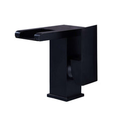 Modern Brass Bathroom Faucet with Waterfall Spout and LED Lighting