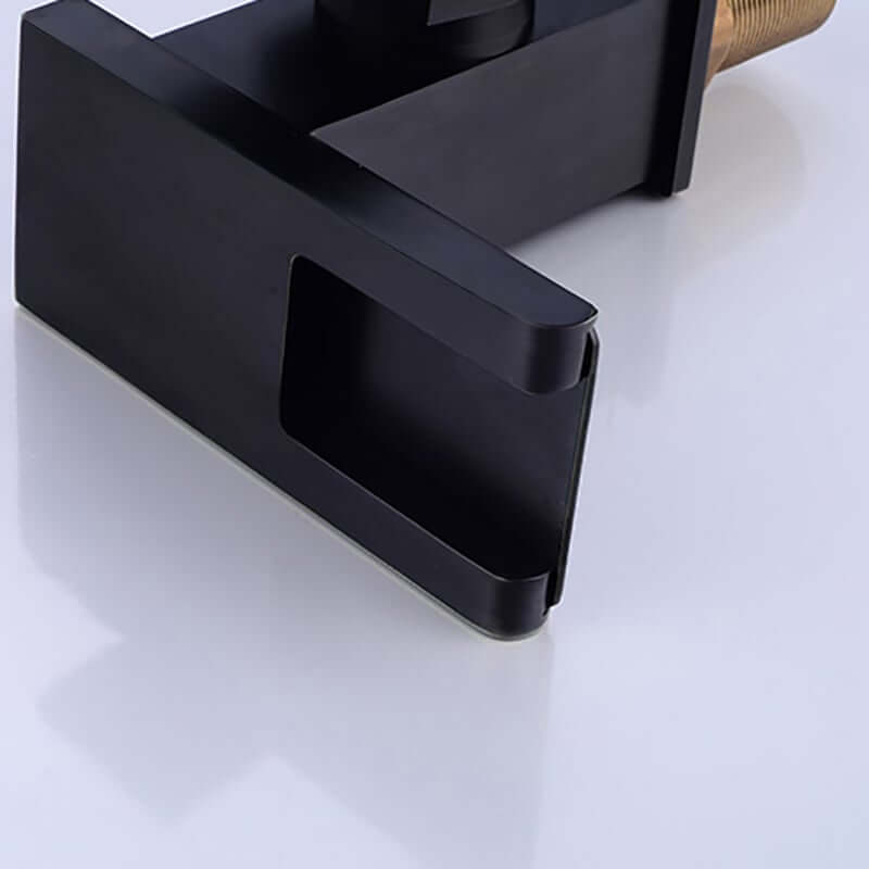 Modern Brass Bathroom Faucet with Waterfall Spout and LED Lighting