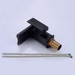 Modern Brass Bathroom Faucet with Waterfall Spout and LED Lighting