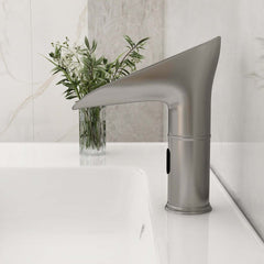 Modern Brass Bathroom Sink Faucet with LED Sensor and Fixed Spout