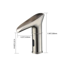 Modern Brass Bathroom Sink Faucet with LED Sensor and Fixed Spout