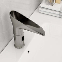 Modern Brass Bathroom Sink Faucet with LED Sensor and Fixed Spout