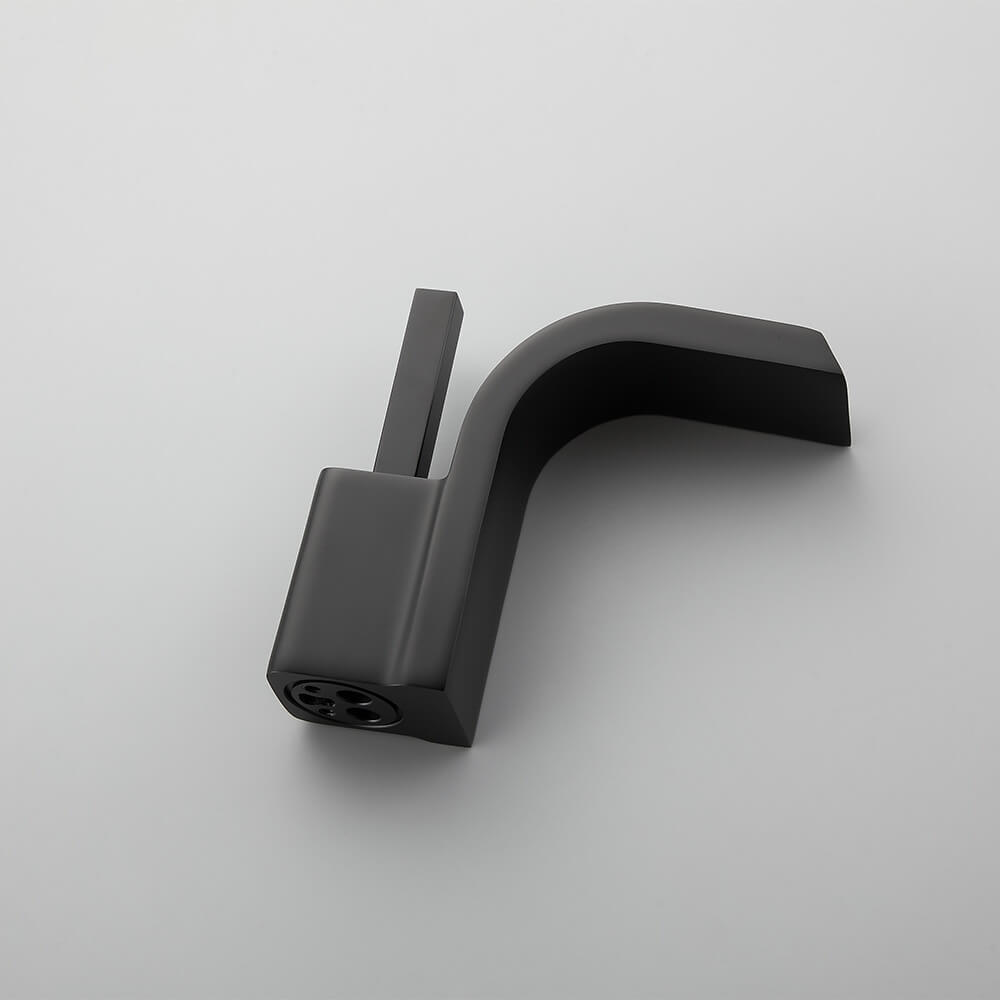 Modern Brass Bathroom Sink Faucet with Waterfall Spout and Lever Handle