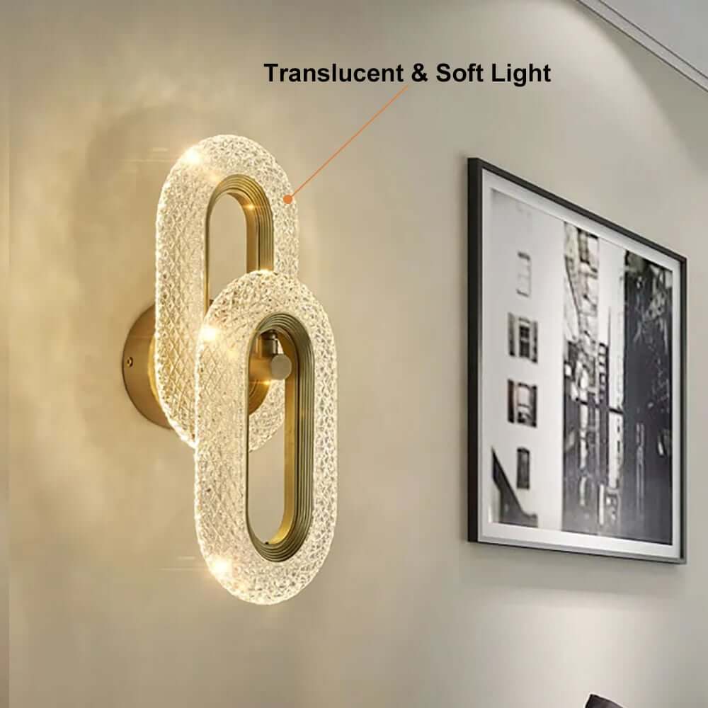 Modern Brass Flush Mount Wall Light with Clear Glass Shade