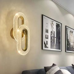 Modern Brass Flush Mount Wall Light with Clear Glass Shade Main Product Image