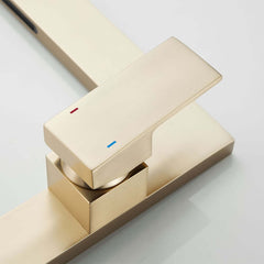 Modern Brass Vessel Faucet with Waterfall Spout and Lever Handle