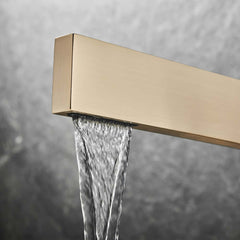 Modern Brass Vessel Faucet with Waterfall Spout and Lever Handle