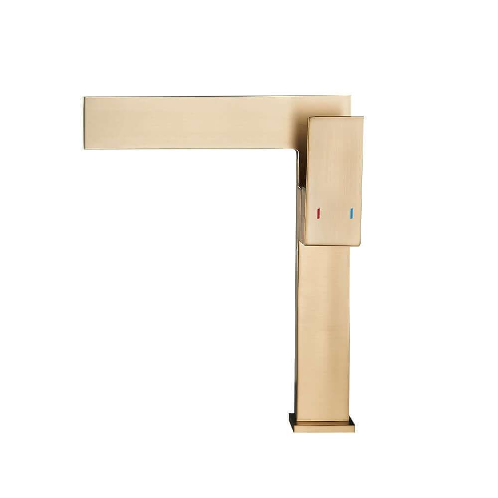 Modern Brass Vessel Faucet with Waterfall Spout and Lever Handle