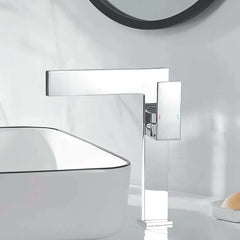 Modern Brass Vessel Faucet with Waterfall Spout and Lever Handle