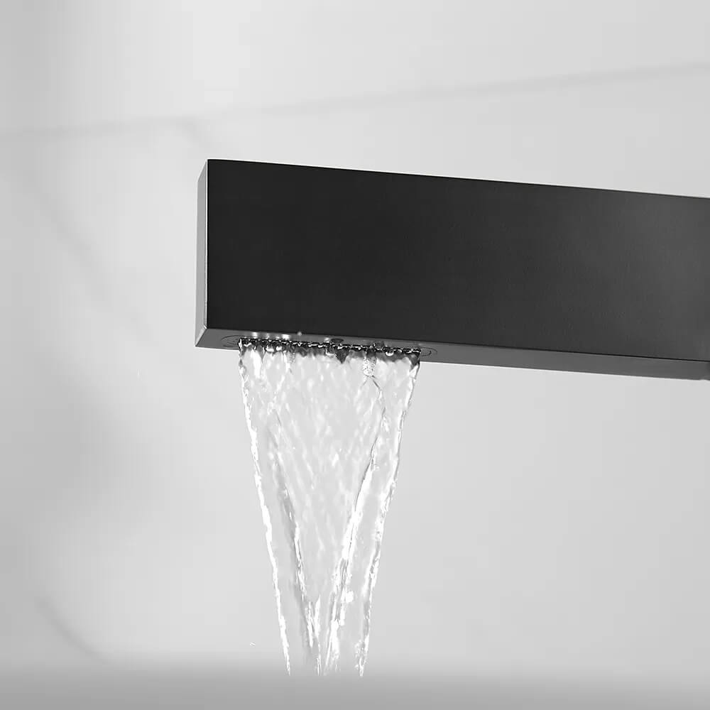 Modern Brass Vessel Faucet with Waterfall Spout and Lever Handle