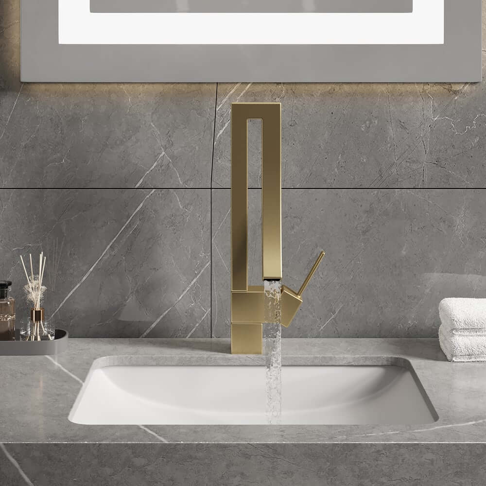 Modern Brass Waterfall Bathroom Faucet with Single Handle