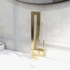 Modern Brass Waterfall Bathroom Faucet with Single Handle
