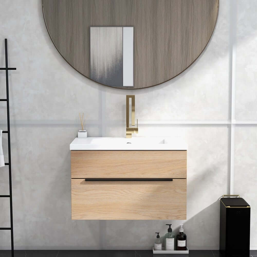 Modern Brass Waterfall Bathroom Faucet with Single Handle