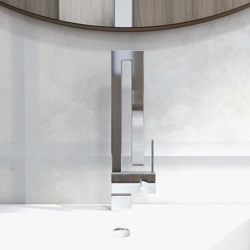 Modern Brass Waterfall Bathroom Faucet with Single Handle