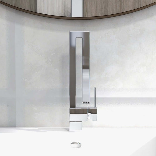Modern Brass Waterfall Bathroom Faucet with Single Handle